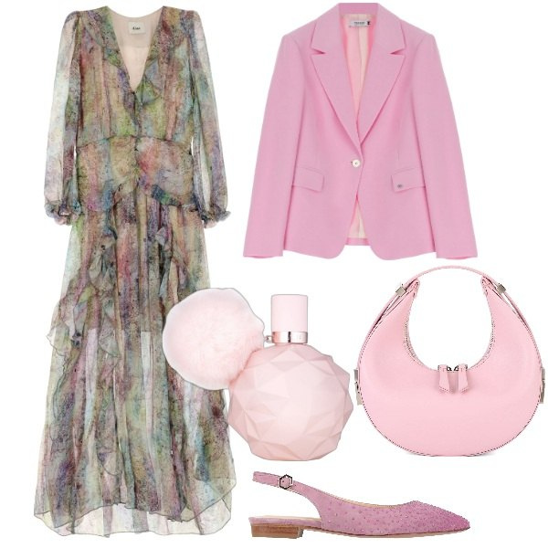 Outfit donna - Il vestito impalpabile. Stile Romantica per Cerimonia. Abbinamento con ballerine, profumi, blazer, vestiti lunghi, borse a mano.
