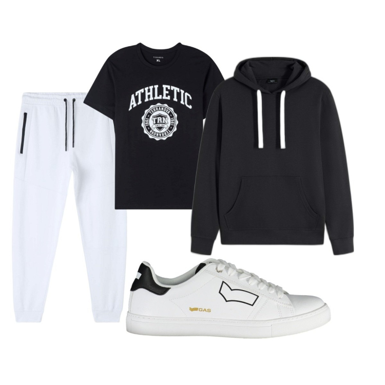 Outfit uomo - Le sneakers Gas. Stile Trendy per Sport. Abbinamento con felpe con cappuccio, t-shirt, pantaloni, scarpe sportive.