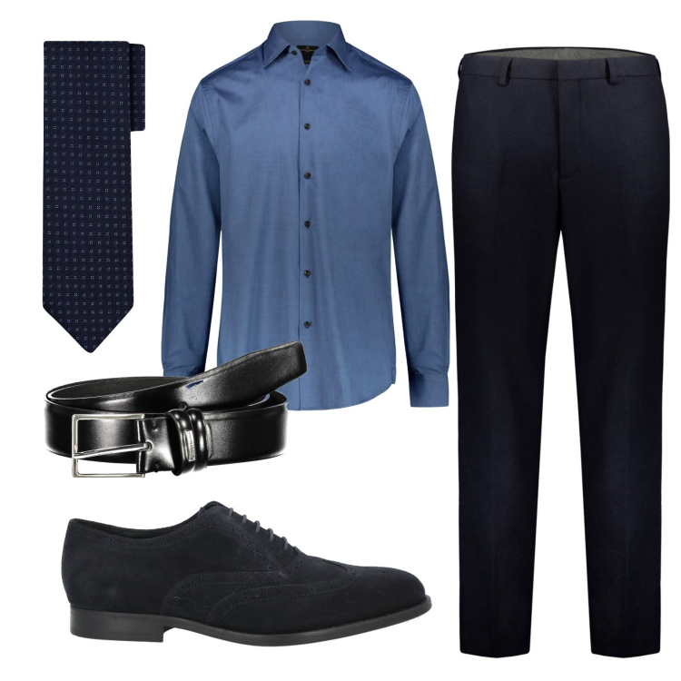 Outfit uomo - Total look #1836435. Stile Business/Elegante per Serata speciale. Abbinamento con scarpe stringate, pantaloni, camicie, cinture, cravatte.
