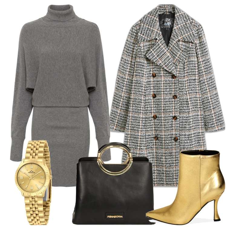 Outfit donna - Total look #1836748. Stile Chic per Tutti i giorni. Abbinamento con orologi, vestiti, cappotti, stivaletti, borse a mano.