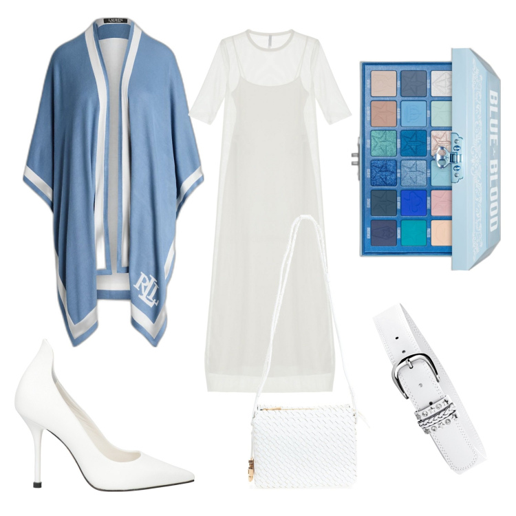Outfit donna - Domani con le mie amiche. Stile Chic per Tutti i giorni. Abbinamento con cinture, décolleté, ombretti, vestiti midi/longuette, borse a tracolla, cappe.