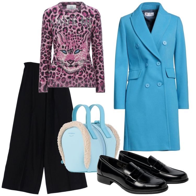 Outfit donna - Total look #1837117. Stile Mannish per Tutti i giorni. Abbinamento con pullovers, zaini, cappotti, pantaloni, mocassini.