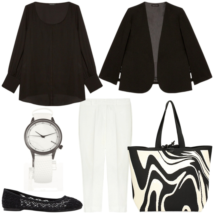 Outfit donna - My 2 favorite colours. Stile Trendy per Tutti i giorni. Abbinamento con ballerine, orologi, borse a spalla, pantaloni, bluse, cappe.