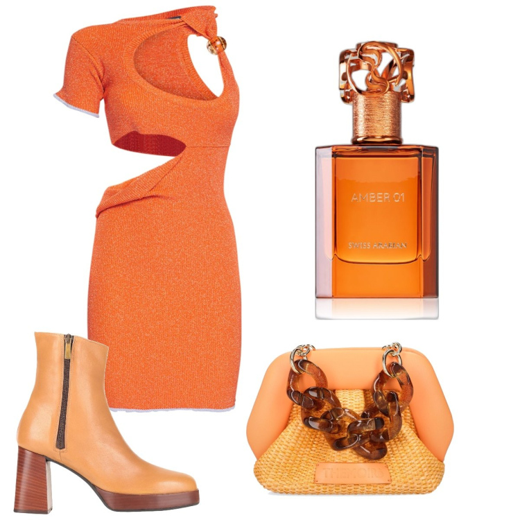 Outfit donna - Total look #1837543. Stile Sexy per Serata fuori. Abbinamento con stivaletti, profumi, vestiti, pochette.