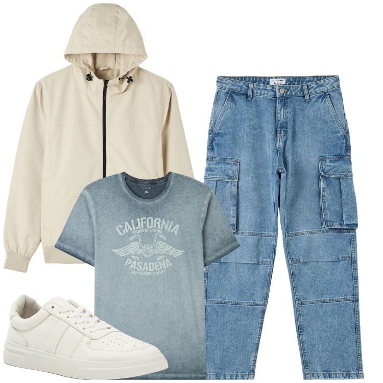 Outfit uomo - Total look #1837992. Stile Urban per Tutti i giorni. Abbinamento con t-shirt, sneakers, giacche, jeans.