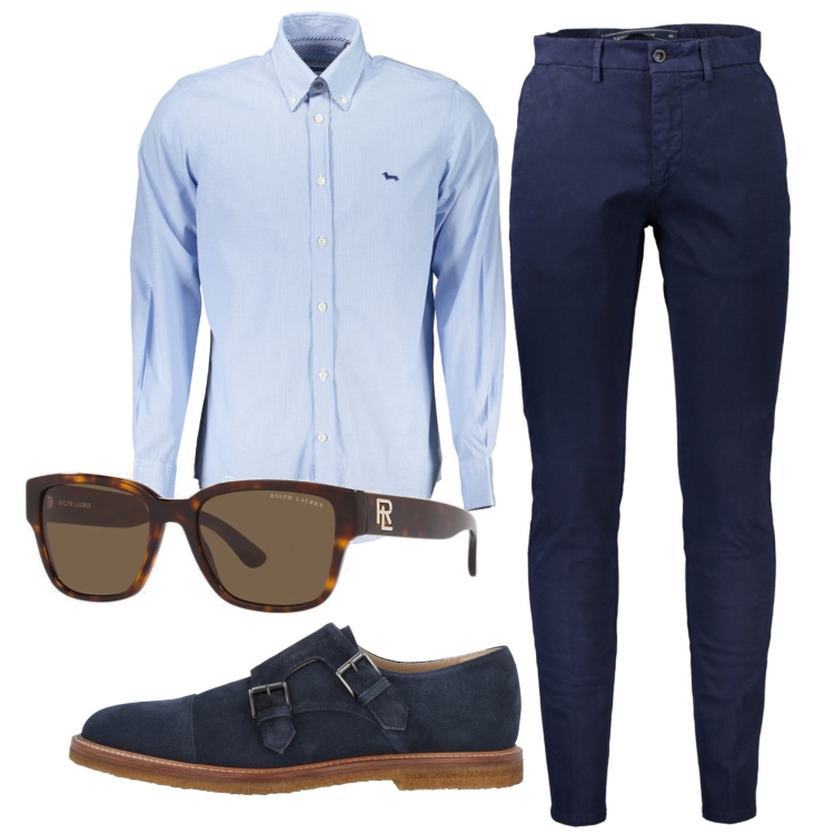 Outfit uomo - Total look #1838250. Stile Business/Elegante per Serata speciale. Abbinamento con scarpe stringate, occhiali da sole, camicie, pantaloni.