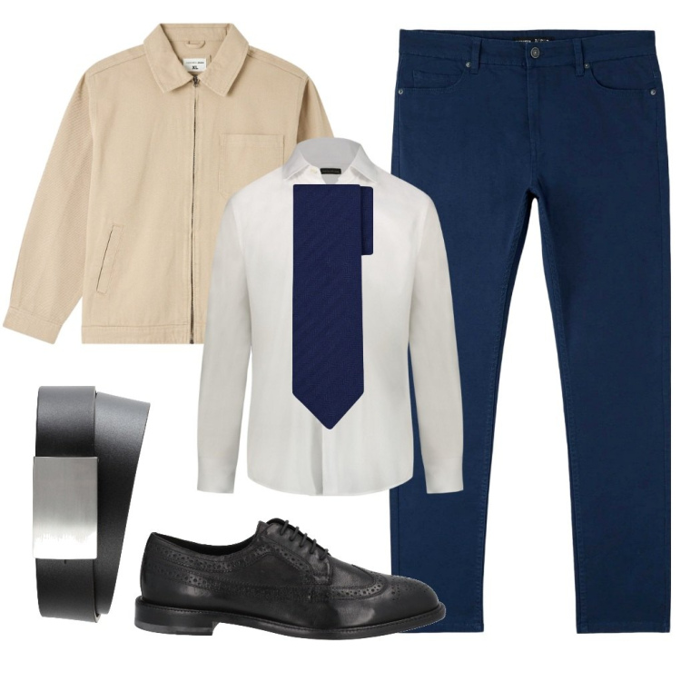 Outfit uomo - Joseph: ufficio low cost. Stile Business/Elegante per Ufficio. Abbinamento con cinture, scarpe stringate, giacche, pantaloni skinny, camicie, cravatte.