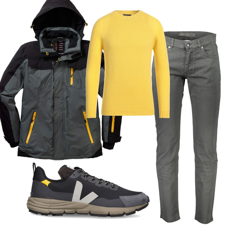 Outfit uomo - Total look #1839523. Stile Casual per Tutti i giorni. Abbinamento con giacche, pullovers, sneakers, pantaloni.