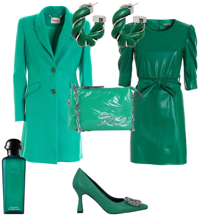 Outfit donna - Serata o evento glam. Stile Glamour per Serata fuori. Abbinamento con décolleté, orecchini, borse a mano, profumi, vestiti, cappotti.