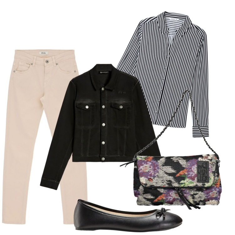 Outfit donna - Con le ballerine. Stile Bon Ton per Tutti i giorni. Abbinamento con ballerine, camicie, blazer, pantaloni, borse a mano.