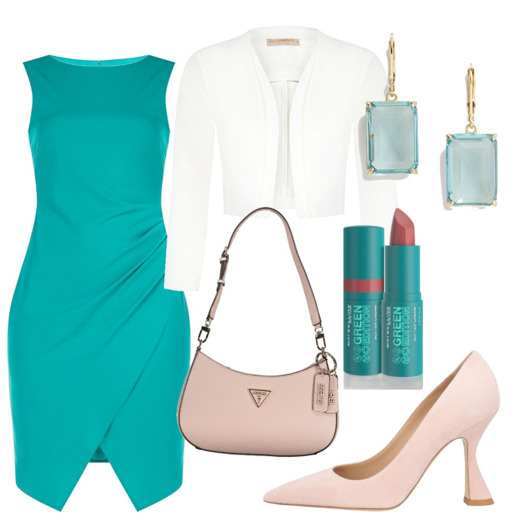 Outfit donna - Total look #1840268. Stile Bon Ton per Cerimonia. Abbinamento con décolleté, rossetti, vestiti a tubino, blazer, orecchini, borse a spalla.