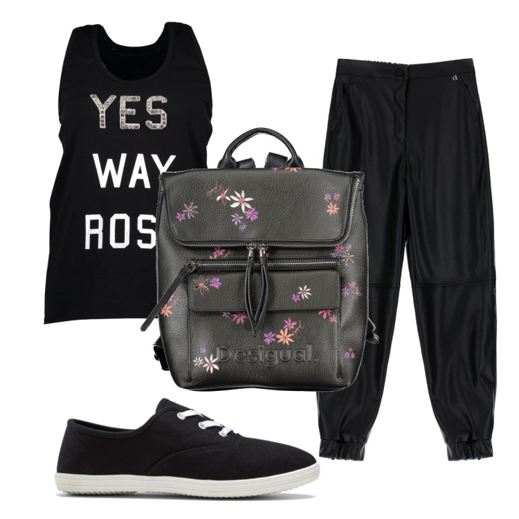 Outfit donna - Total look #1840427. Stile Basic per Sport. Abbinamento con sneakers, pantaloni, canottiere, zaini.