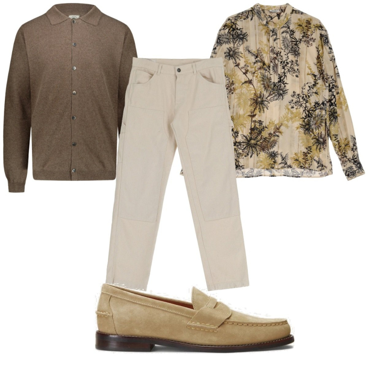 Outfit uomo - Total look #1840462. Stile Casual per Tutti i giorni. Abbinamento con camicie, pantaloni, scarpe stringate, polo.