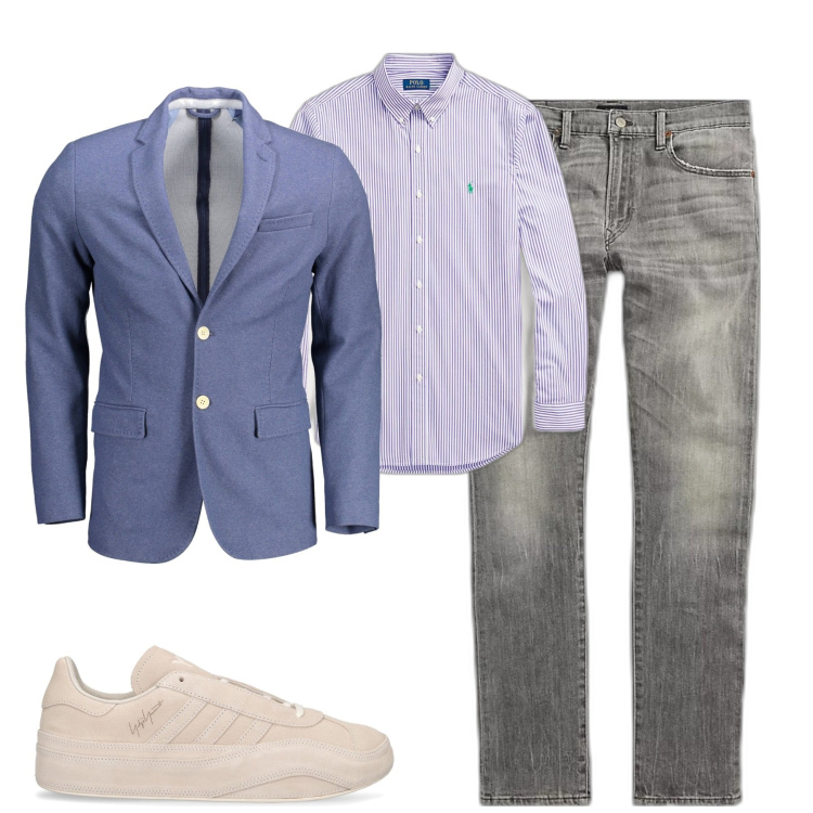 Outfit uomo - City. Stile Trendy per Tutti i giorni. Abbinamento con camicie, jeans, sneakers, giacche.