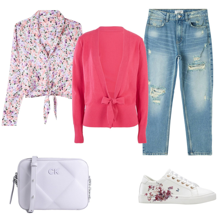 Outfit donna - Colori colori colori ️. Stile Casual per Tutti i giorni. Abbinamento con sneakers, cardigans, borse a tracolla, jeans mom, camicie.