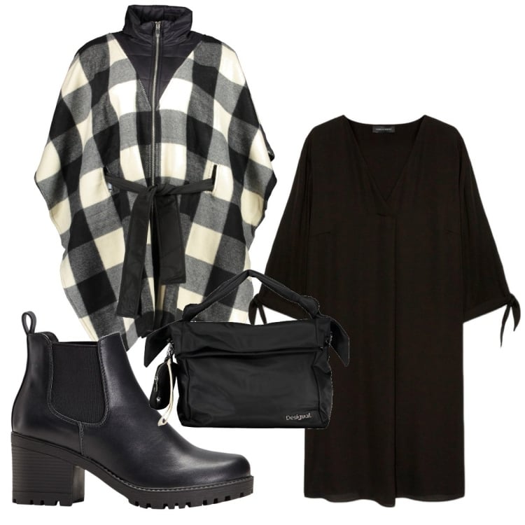 Outfit donna - Total look #1841306. Stile Trendy per Tutti i giorni. Abbinamento con stivaletti chelsea, vestiti corti, cappotti, borse a spalla.