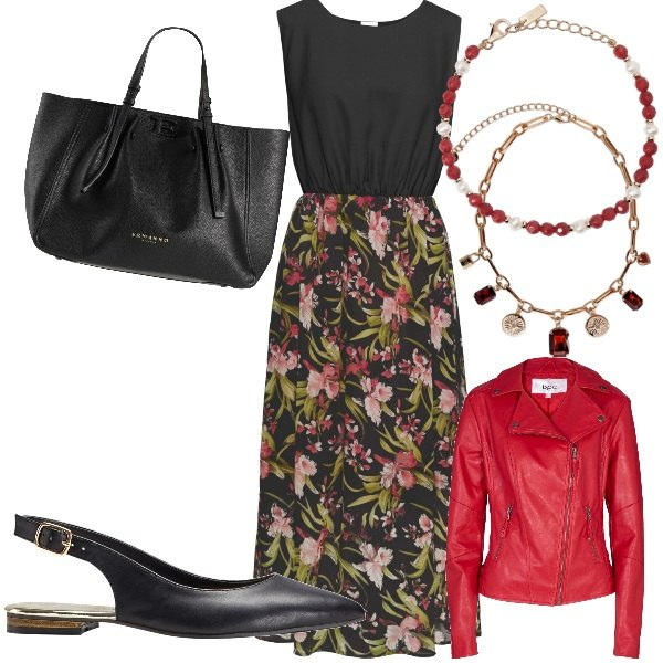 Outfit donna - Total look #1841609. Abbinamento con braccialetti, collane, borse a mano, vestiti lunghi, blazer, ballerine.