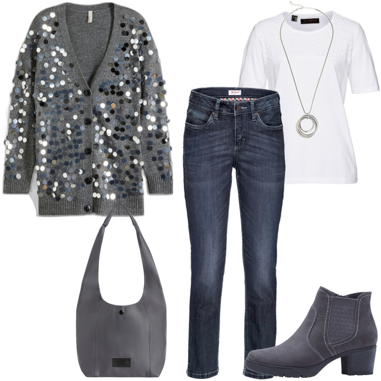 Outfit donna - Stivaletti Molto morbidi all\'interno. Stile Casual per Tutti i giorni. Abbinamento con jeans, stivaletti, cardigans, t-shirt, collane, borse a spalla.