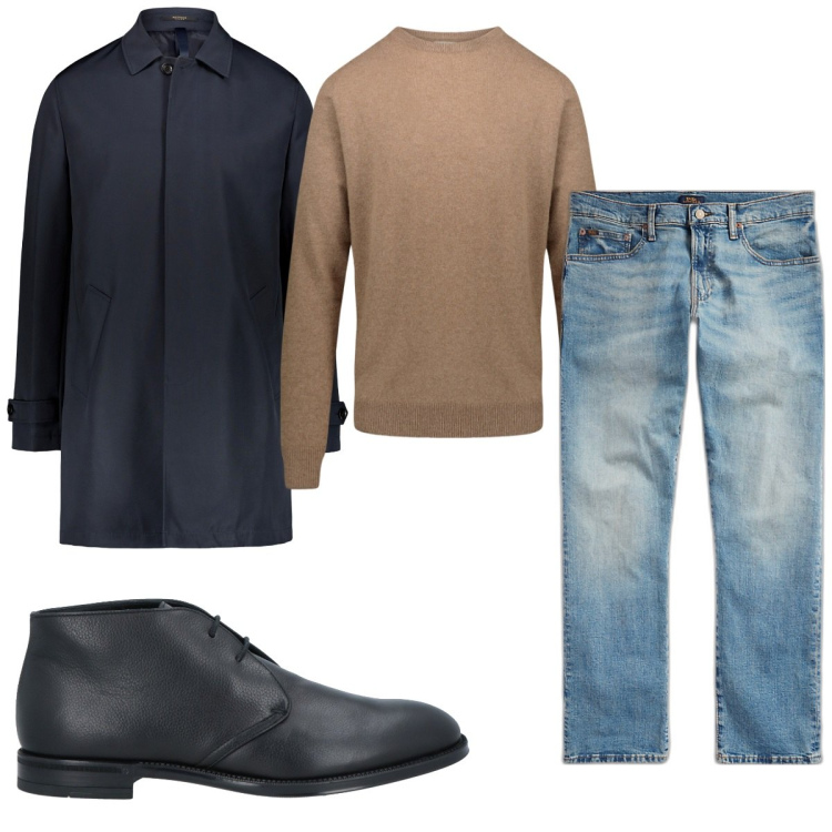 Outfit uomo - Total look #1841984. Stile Casual per Tutti i giorni. Abbinamento con stivali e stivaletti, jeans, maglieria, giacche.
