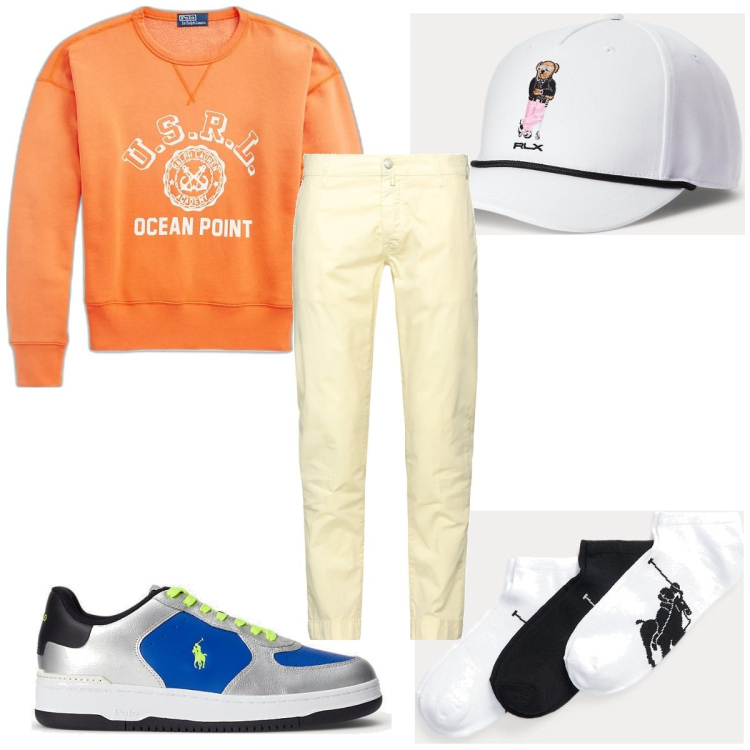 Outfit uomo - Total look #1842148. Stile Trendy per Tutti i giorni. Abbinamento con pantaloni, calzini, sneakers, felpe, cappelli.