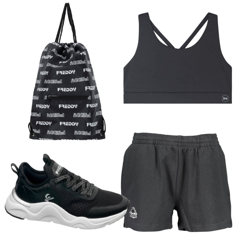 Outfit donna - Total look #1842497. Stile Basic per Sport. Abbinamento con canottiere, zaini, sneakers, pantaloni.