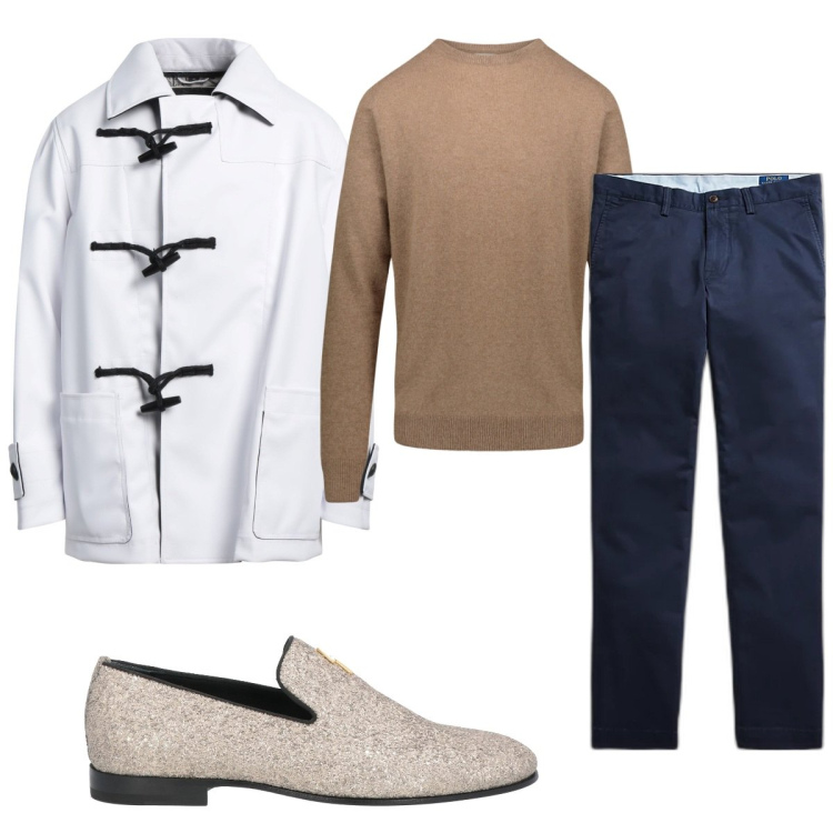 Outfit uomo - Total look #1842552. Stile Casual per Tutti i giorni. Abbinamento con cappotti, scarpe stringate, pantaloni, maglieria.