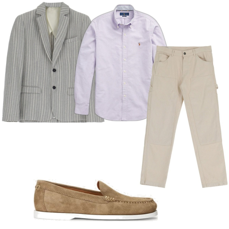 Outfit uomo - Total look #1842559. Stile Casual per Tutti i giorni. Abbinamento con pantaloni, giacche, scarpe stringate, camicie.