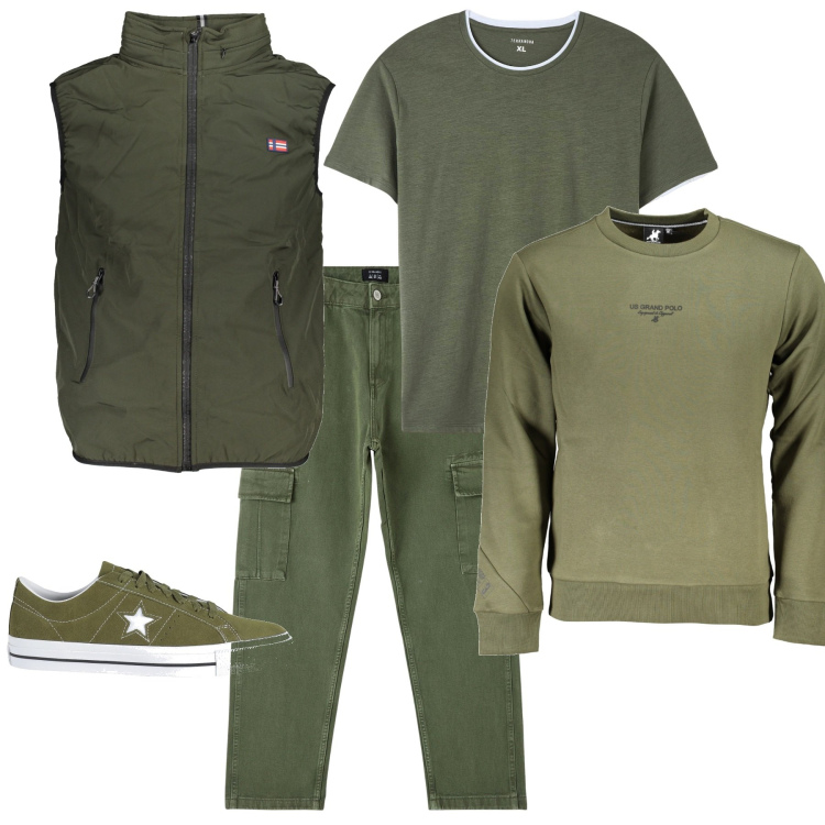 Outfit uomo - Tutti i giorni urban. Stile Urban per Tutti i giorni. Abbinamento con sneakers, t-shirt, pantaloni cargo, giacche, felpe.