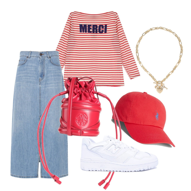 Outfit donna - Ghost outfitter - marzo. Stile Casual per Tutti i giorni. Abbinamento con borse a tracolla, t-shirt, cappelli, ciondoli, gonne longuette, sneakers.