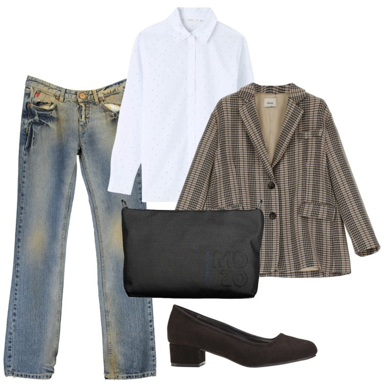 Outfit donna - Mannish bon ton. Stile Mannish per Ufficio. Abbinamento con décolleté, camicie, blazer, gonne lunghe, pochette.