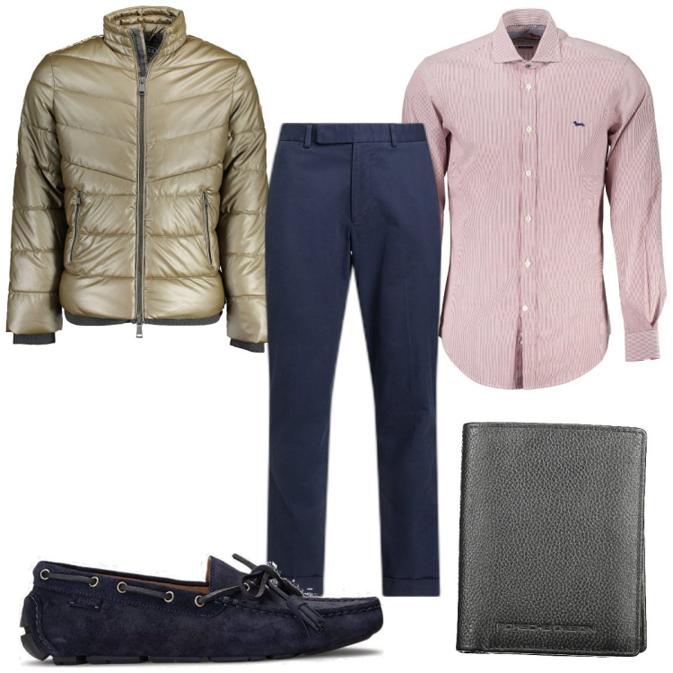 Outfit uomo - Total look #1843147. Stile Casual per Tutti i giorni. Abbinamento con scarpe stringate, pantaloni chino, portafogli, camicie, giacche.