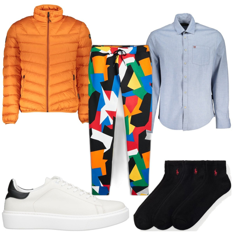 Outfit uomo - Total look #1843149. Stile Trendy per Tutti i giorni. Abbinamento con sneakers, calzini, pantaloni, camicie, giacche.