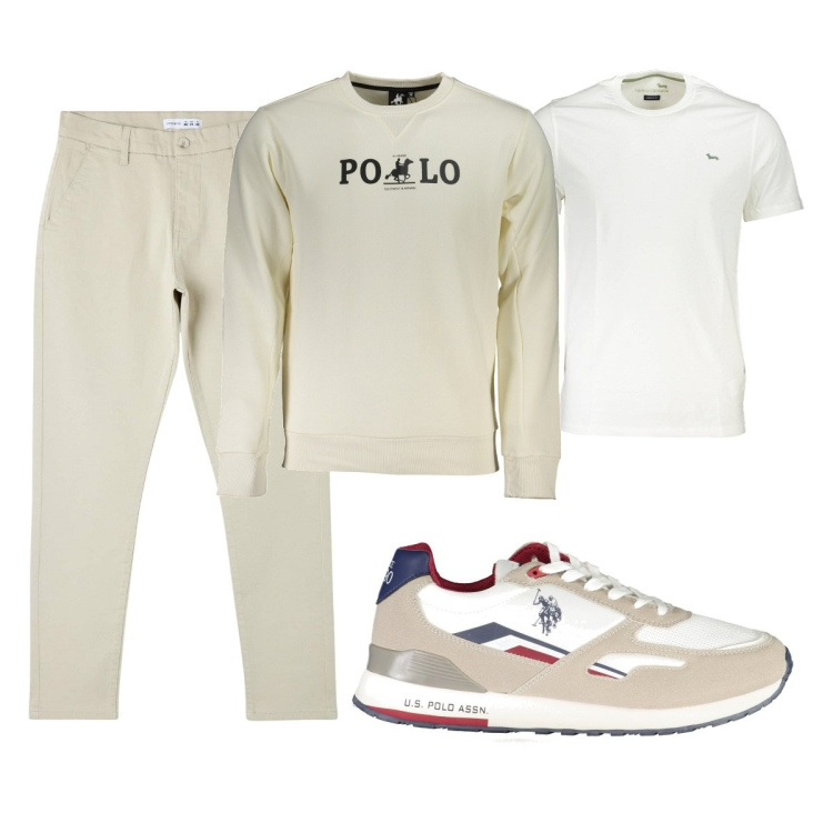 Outfit uomo - Total look #1843181. Stile Trendy per Tutti i giorni. Abbinamento con pantaloni skinny, felpe, scarpe sportive, t-shirt.