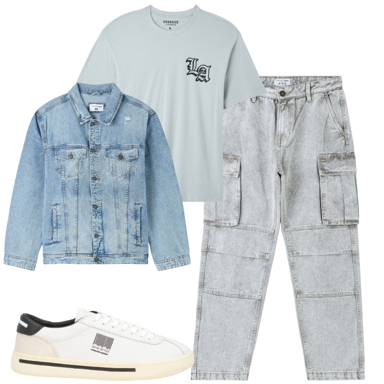 Outfit uomo - City. Stile Urban per Tutti i giorni. Abbinamento con sneakers, t-shirt, giacche, jeans.