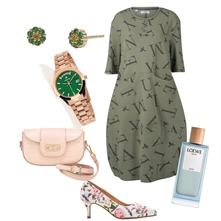 Outfit donna - Cerimonia in corto. Stile Bon Ton per Cerimonia. Abbinamento con décolleté, vestiti midi/longuette, orologi, profumi, orecchini, pochette.