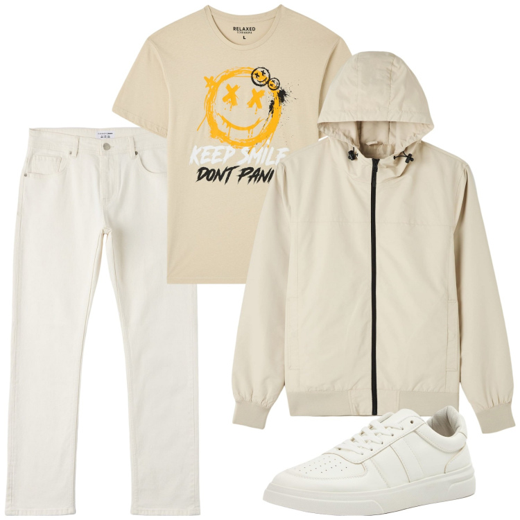 Outfit uomo - Total look #1844288. Stile Trendy per Tutti i giorni. Abbinamento con t-shirt, jeans, sneakers, giacche.