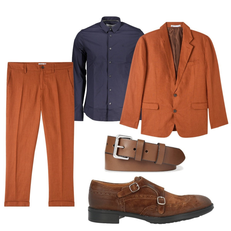 Outfit uomo - Total look #1844294. Stile Business/Elegante per Ufficio. Abbinamento con scarpe stringate, giacche, pantaloni chino, cinture, camicie.