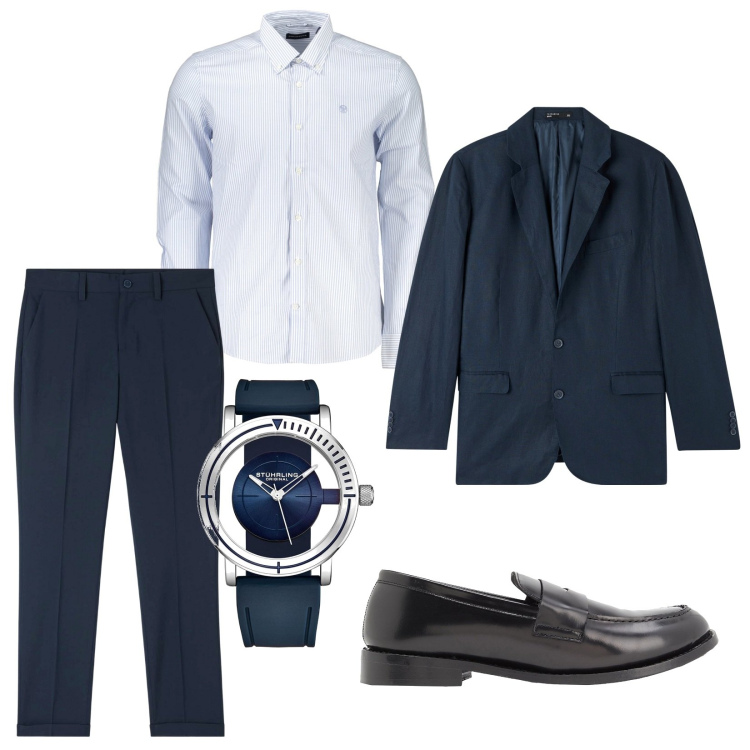 Outfit uomo - Total look #1844330. Stile Business/Elegante per Ufficio. Abbinamento con scarpe stringate, orologi, giacche, pantaloni chino, camicie.