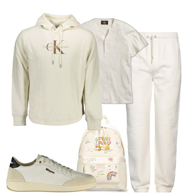 Outfit uomo - Sporty. Stile Casual per Sport. Abbinamento con pantaloni, t-shirt, scarpe sportive, borse sportive, felpe con cappuccio.