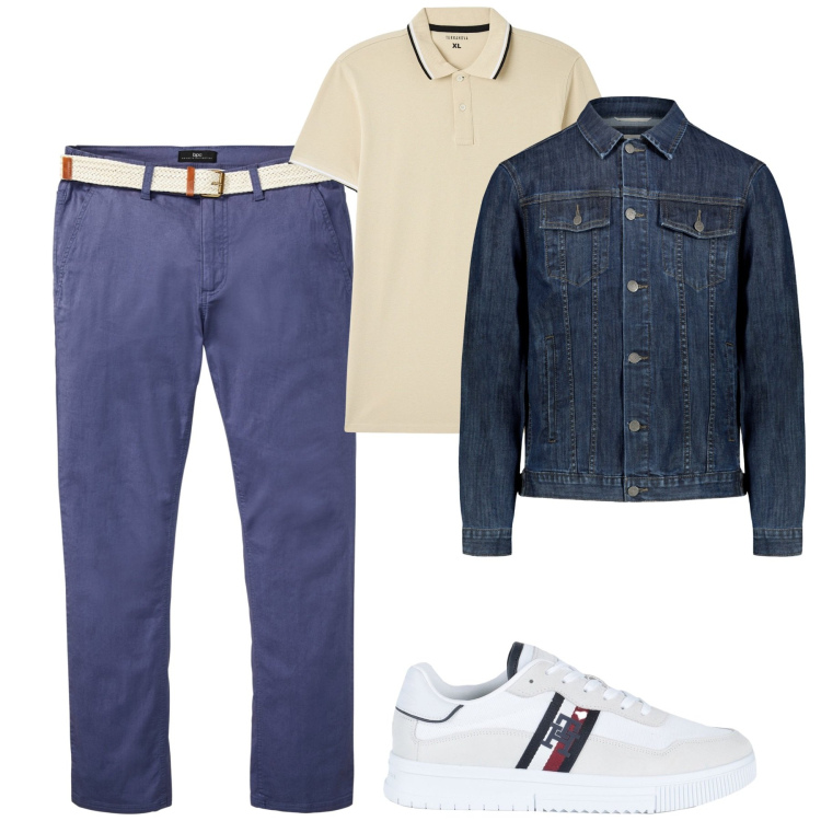 Outfit uomo - Total look #1844412. Stile Casual per Tutti i giorni. Abbinamento con pantaloni chino, sneakers, polo, giacche.