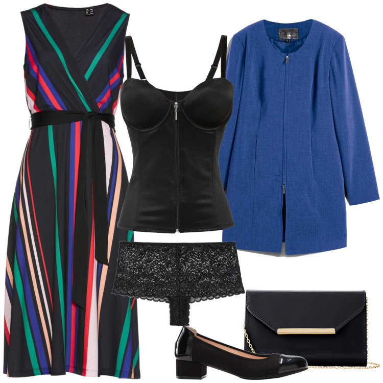Outfit donna - Ricorrenza di primavera. Stile Bon Ton per Cerimonia. Abbinamento con vestiti, body, blazer, culotte, décolleté, pochette.