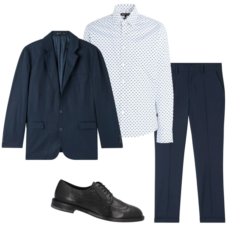 Outfit uomo - Cerimonia. Stile Business/Elegante per Cerimonia. Abbinamento con camicie, scarpe stringate, giacche, pantaloni chino.