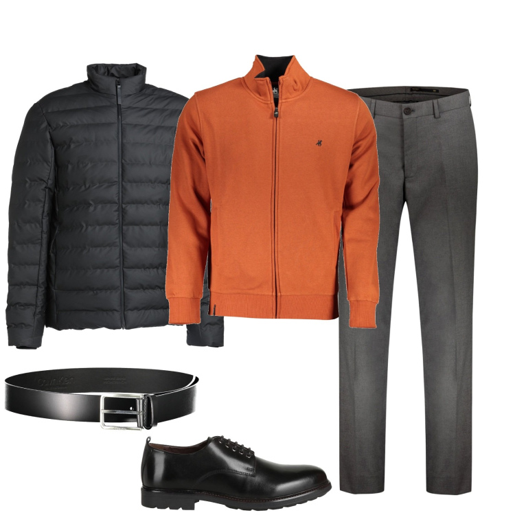 Outfit uomo - Total look #1844691. Stile Casual per Tutti i giorni. Abbinamento con scarpe stringate, piumini, pantaloni, felpe, cinture.