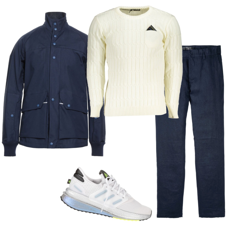 Outfit uomo - Total look #1844702. Stile Casual per Tutti i giorni. Abbinamento con pantaloni, sneakers, cappotti, maglieria.