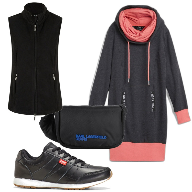 Outfit donna - Total look #1844874. Stile Basic per Tutti i giorni. Abbinamento con gilet, vestiti, sneakers, borse a tracolla.
