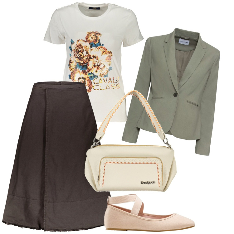 Outfit donna - Bon ton. Stile Bon Ton per Tutti i giorni. Abbinamento con blazer, ballerine, gonne lunghe, t-shirt, borse a spalla.