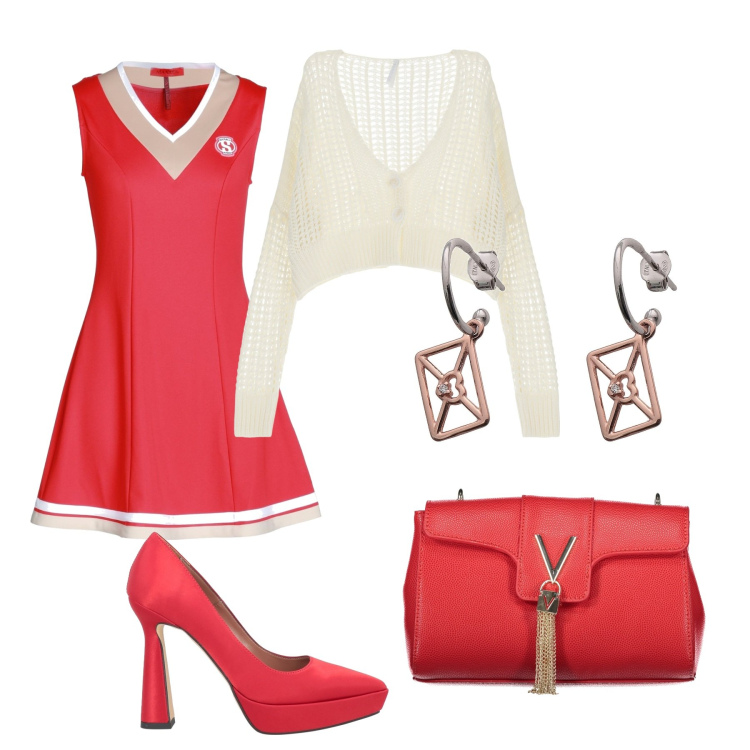 Outfit donna - Se ancora potessi sognare. Stile Chic per Ufficio. Abbinamento con décolleté, vestiti corti, orecchini, cardigans, borse a tracolla.