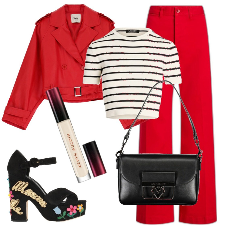 Outfit donna - Le zeppe coi fiori. Stile Casual per Tutti i giorni. Abbinamento con sandali in pelle, correttori, pantaloni, maglieria, blazer, borse a tracolla.