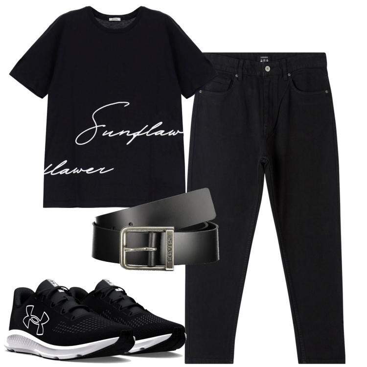 Outfit uomo - City. Stile Casual per Tutti i giorni. Abbinamento con pantaloni, t-shirt, cinture, sneakers.