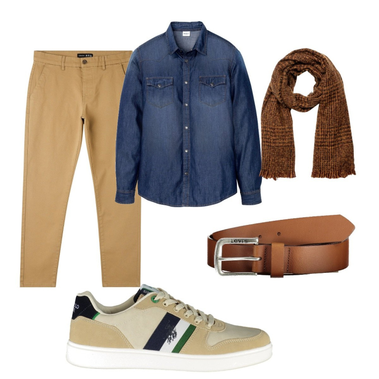 Outfit uomo - La camicia jeans...must have. Stile Trendy per Tutti i giorni. Abbinamento con camicie, pantaloni skinny, sciarpe, cinture, scarpe sportive.